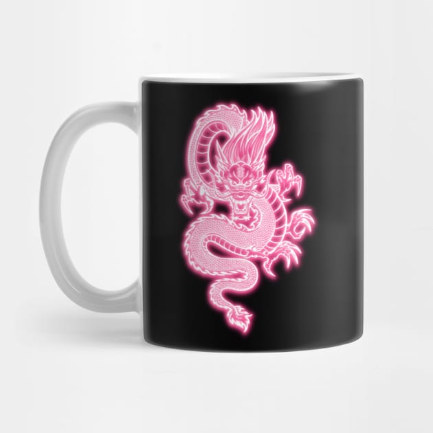 Pink Neon Glow Chinese Dragon by la chataigne qui vole ⭐⭐⭐⭐⭐